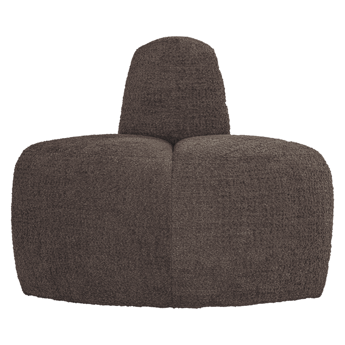 WOOOD eetbank hoek rond rugleuning Mojo - Wollig - Bruin - 83x100x74