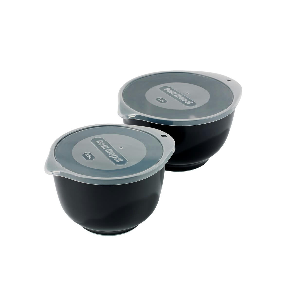 MARGRETHE - Ensemble saladiers en plastique noir - Lot de 2