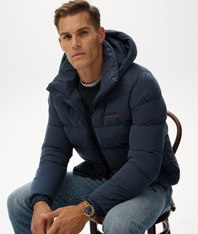 Hooded Microfibre Sport Puffer Jacket
