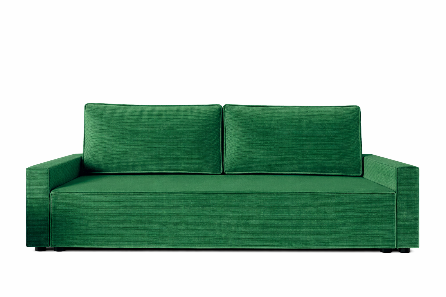 Sofa Mila butelkowa zieleń sztruks rozkładana pojemnik na pościel