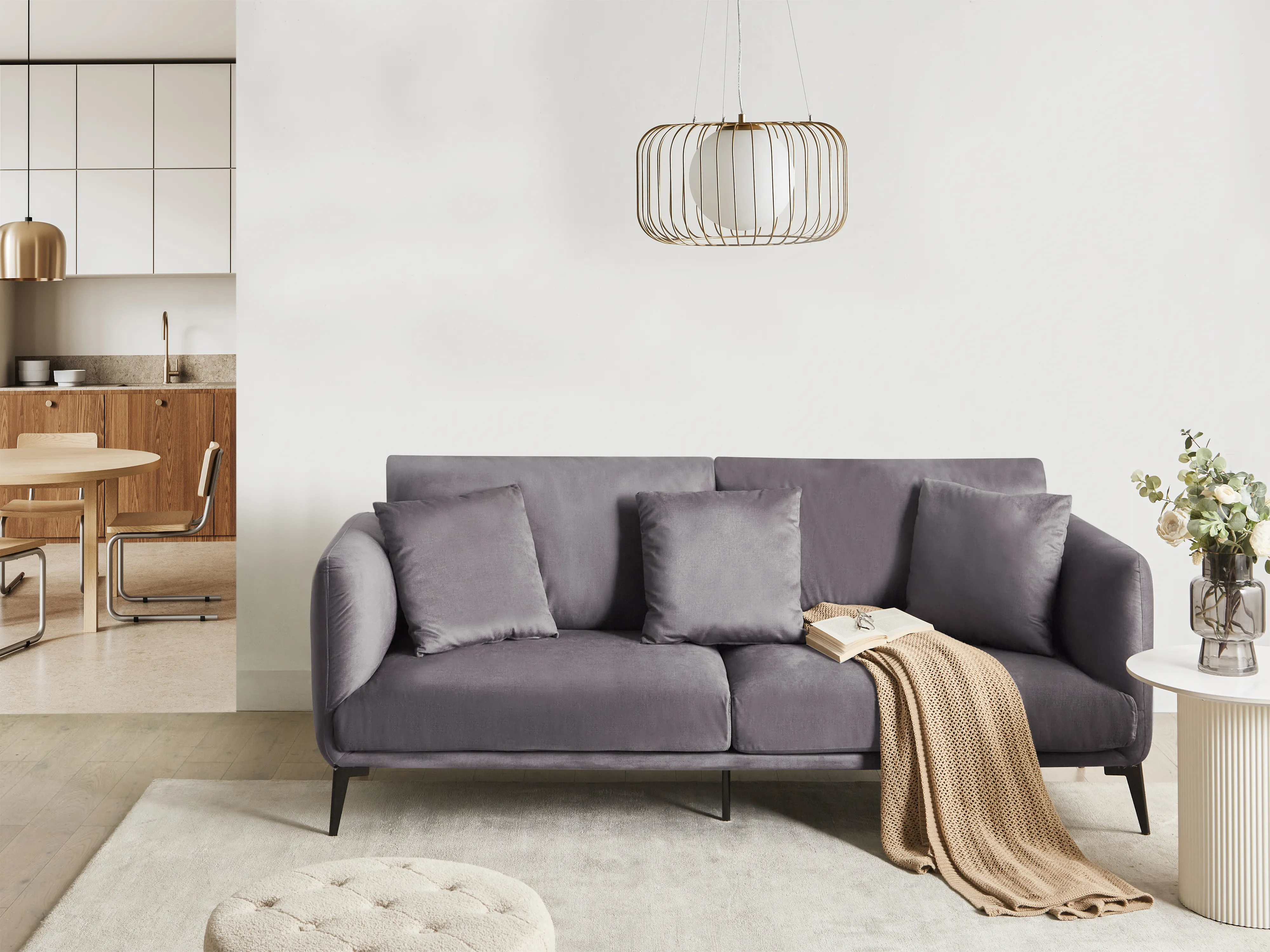 Sofa 3 Seater BODUM Velvet Taupe