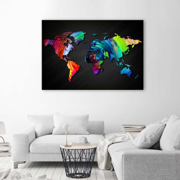 Feeby Obraz na płótnie Kolorowa mapa świata 60x40