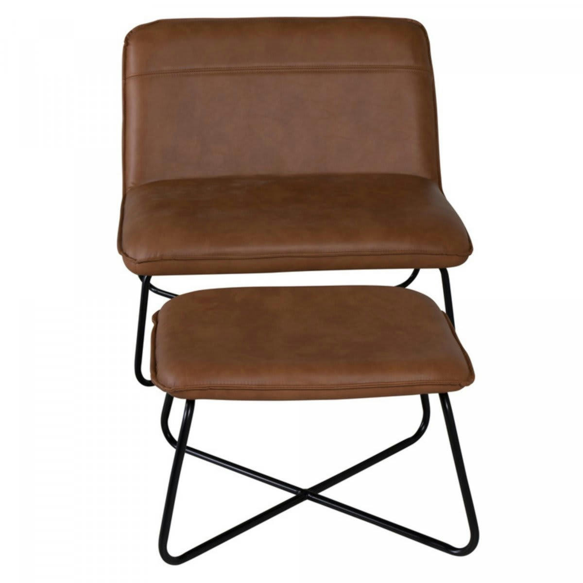 CAMIL - Fauteuil relax avec repose pied en simili