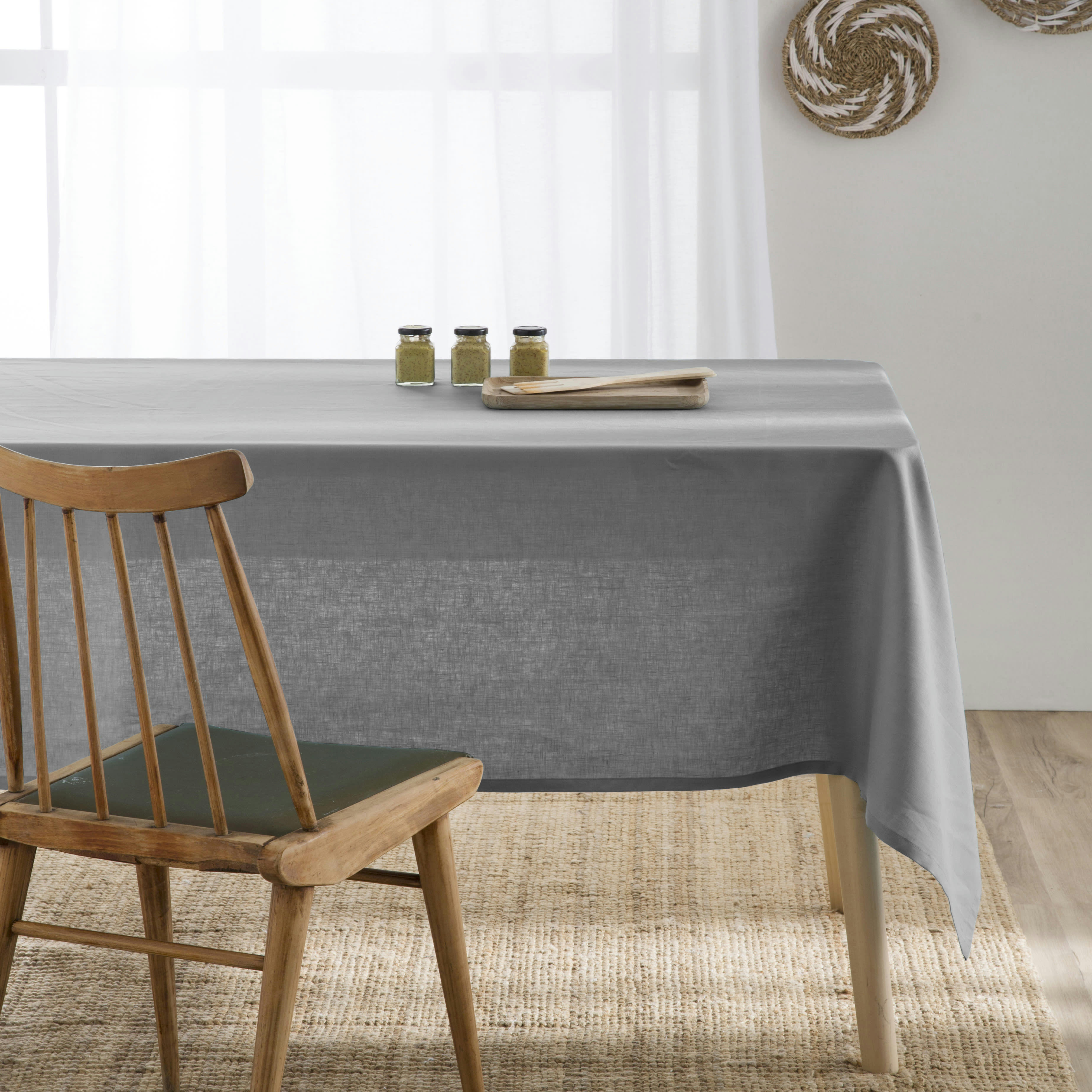 LINEN GRIS - Nappe en 100% lin gris 150x300 cm