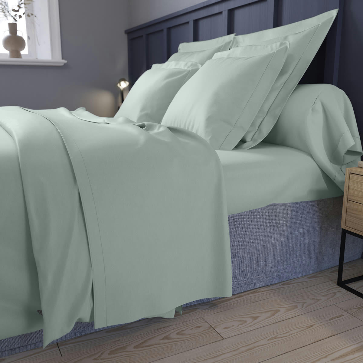 PARTITION - Drap plat   Satin de coton Coloris Menthe 180x290 cm - DODO