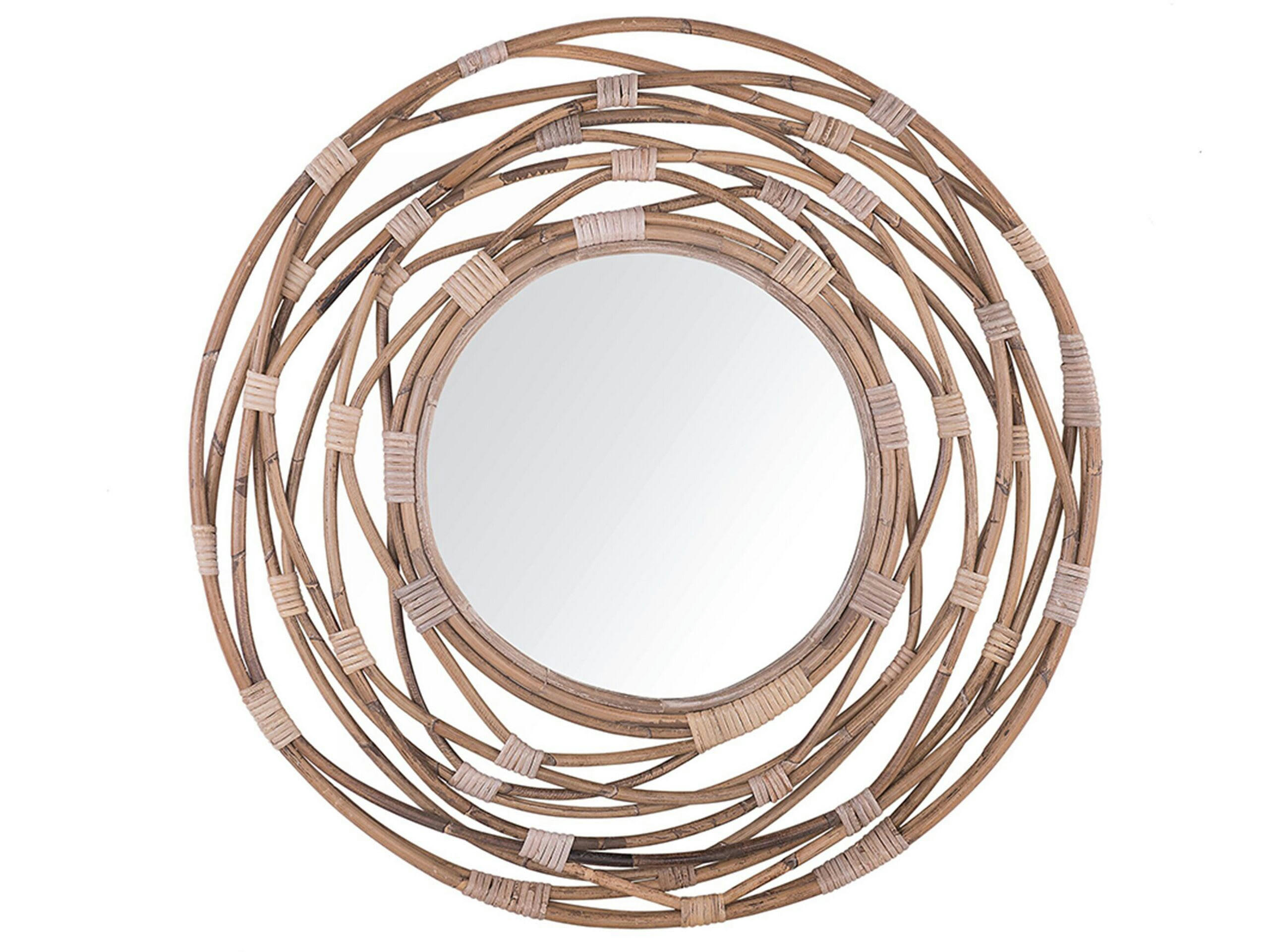 BURGIS - Miroir en rotin marron 75x75