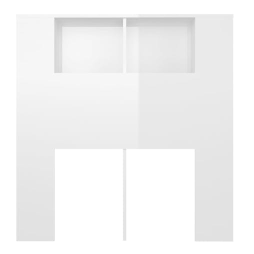 NNEVL Headboard Cabinet High Gloss White 100x18.5x104.5 cm