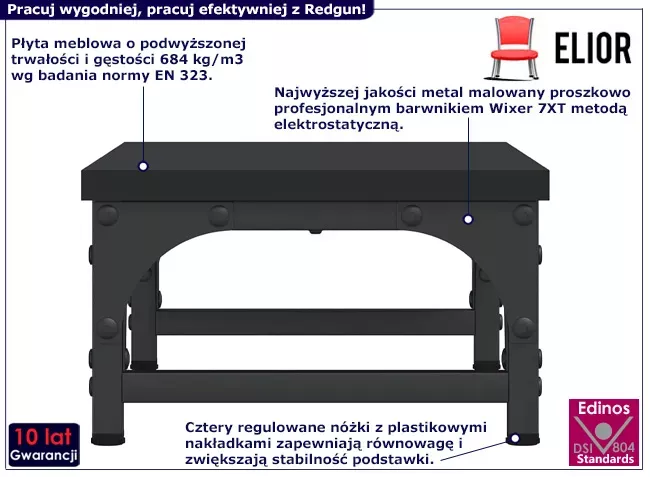 Czarna minimalistyczna nadstawka na biurko - Nanix