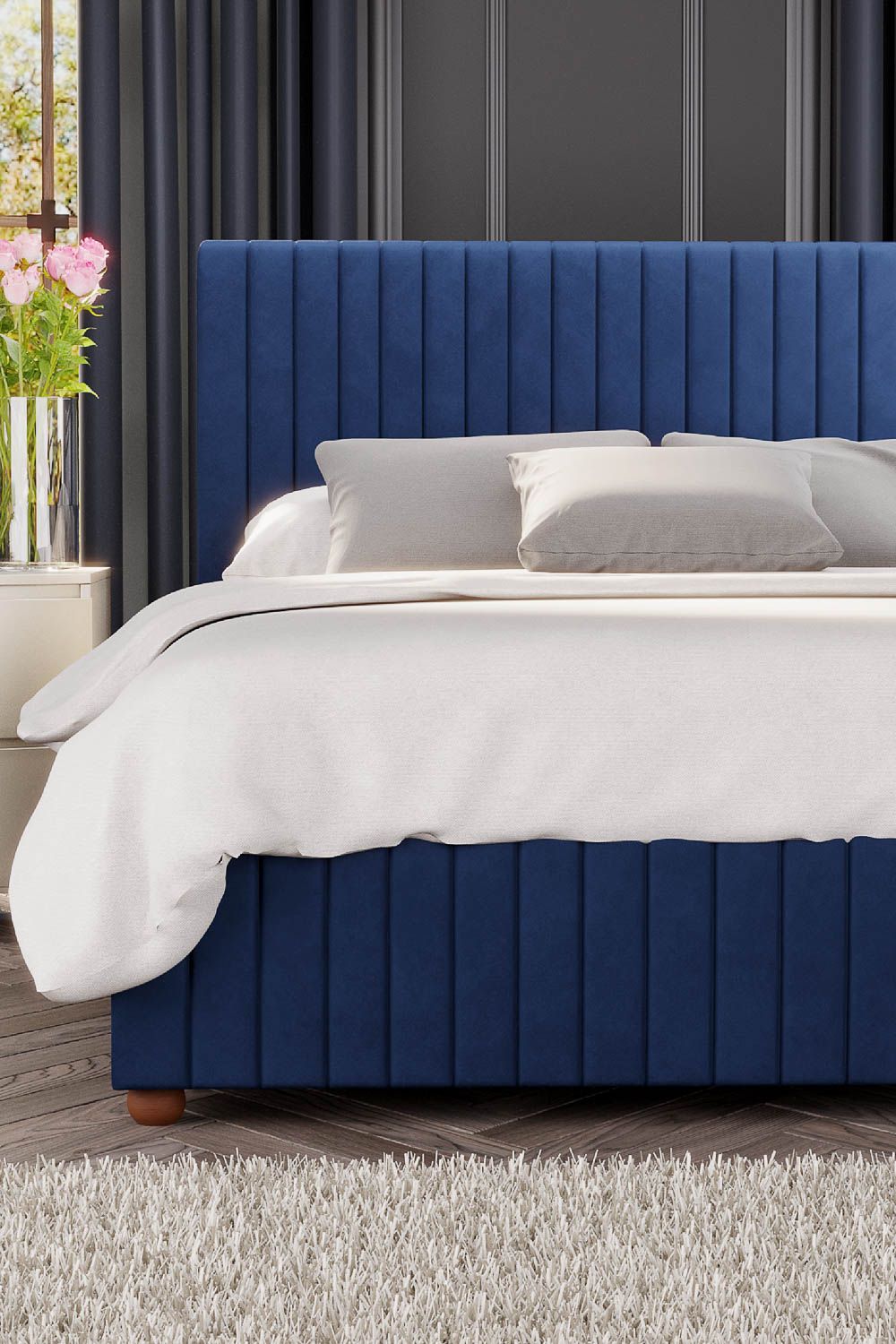 Laurence Llewelyn-Bowen Estella Ottoman Storage Bed in Plush Velvet Fabric, Custom Made