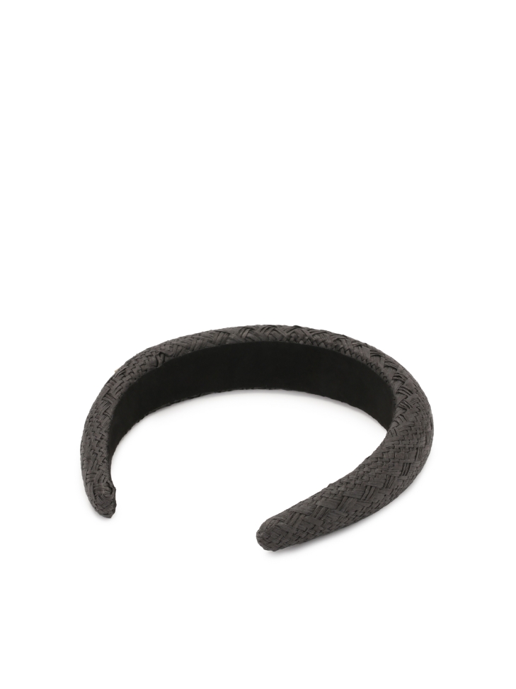 Black straw hairband