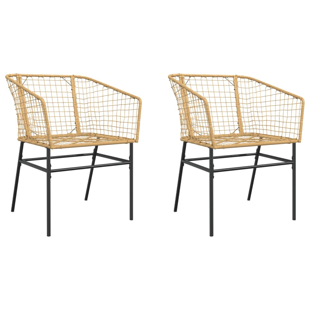 2x Krzesło OgrodoweFotel Ogrodowy Brązowy Rattan