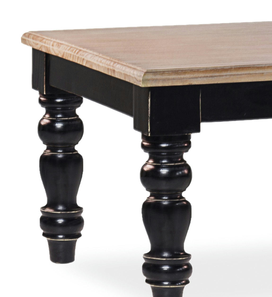 SIENA - Table en bois massif beige et noir 6/8 personnes L 170 cm