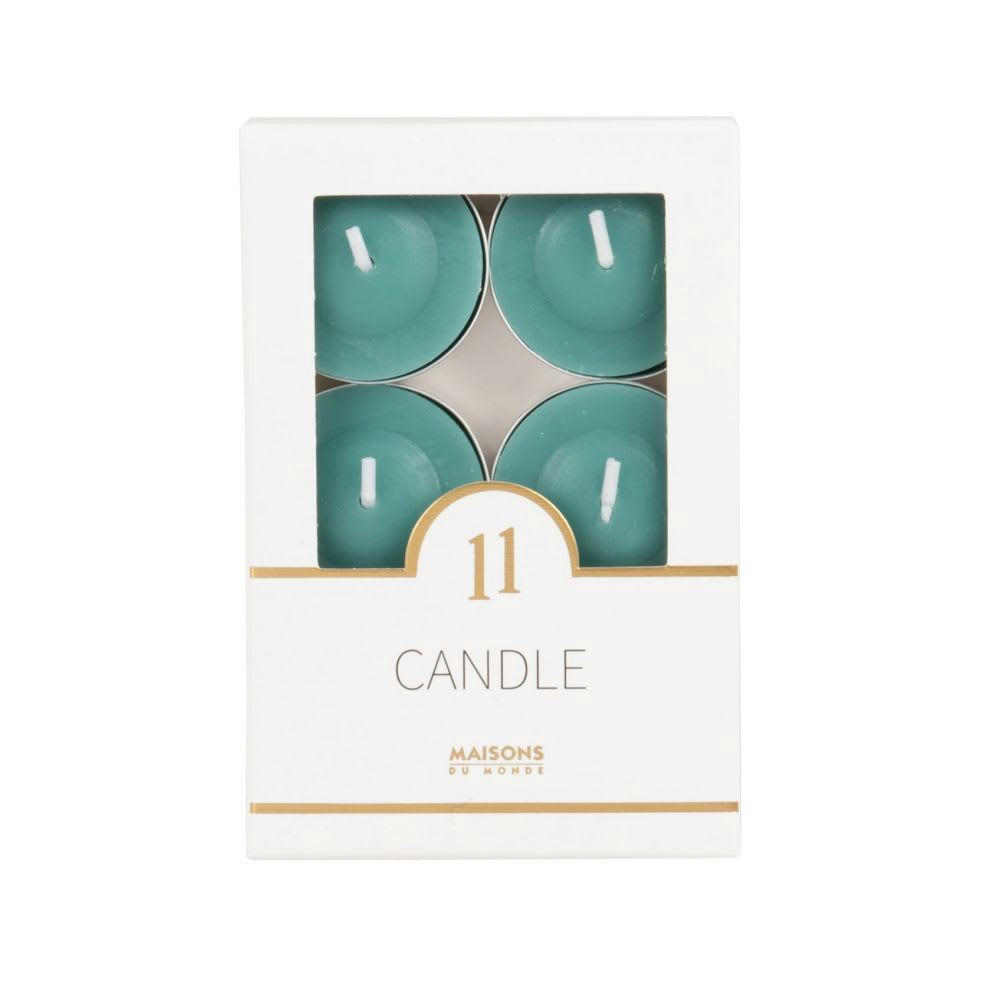 COLORAMA - Bougies chauffe-plat turquoise (x6)