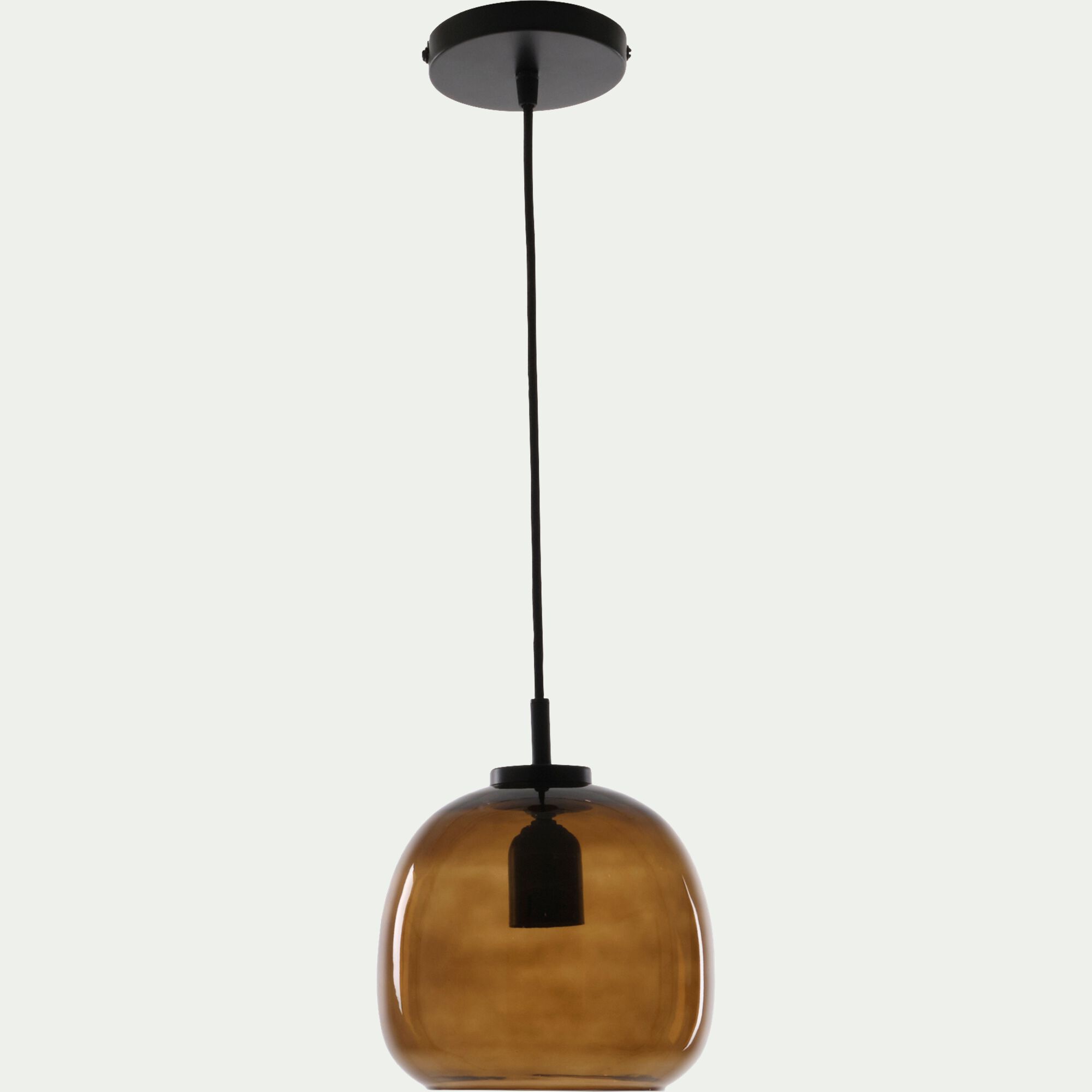 ANNI - Suspension électrifiée en verre D20cm - marron