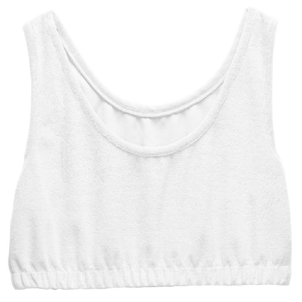 Débardeur crop top Femme tissu éponge blanc