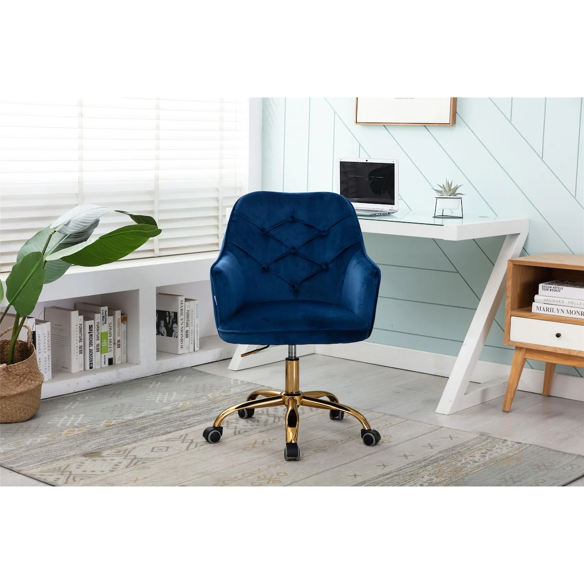 Velvet Swivel Shell Chair for Living Room,Office Chair,  Swivel Seat with 360 Degrees and Adjustable Lift Height