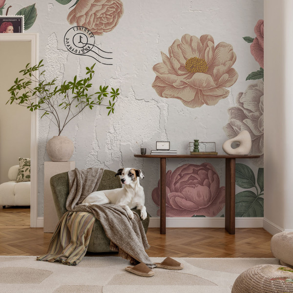 Samoprzylepna tapeta Kwiaty vintage 104x70 Wallfluent