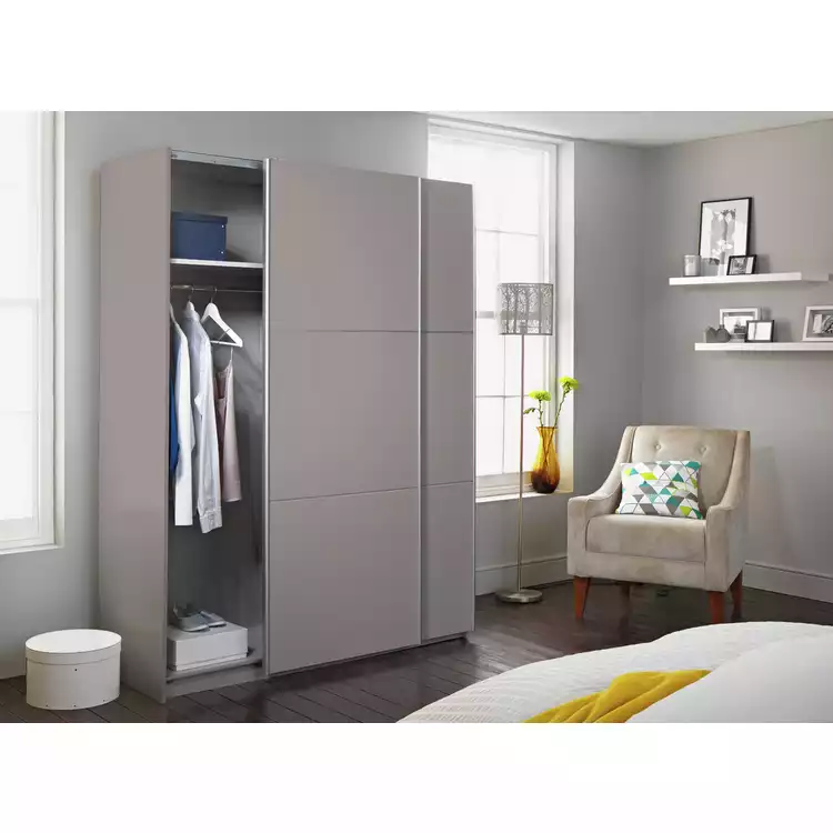 Habitat Holsted 180cm Sliding Wardrobe - Grey Gloss