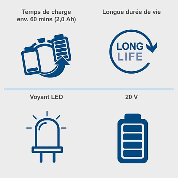 batterie 2.0Ah 20V   chargeur - batterie universelle pour la gamme SCHEPPACH 20V IXES