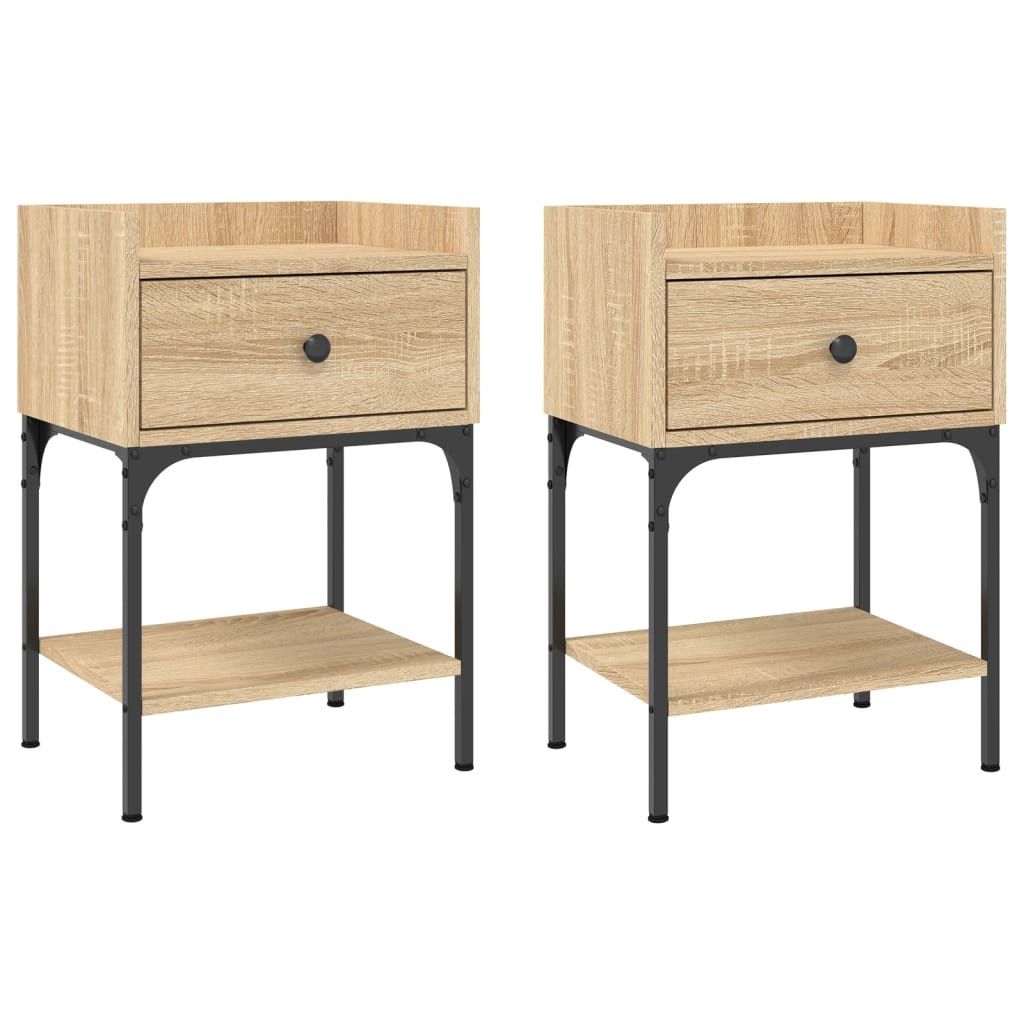 2x Szafka Nocna Komoda Stolik Półka Nocna Do Sypialni 40.5x31x60 cm