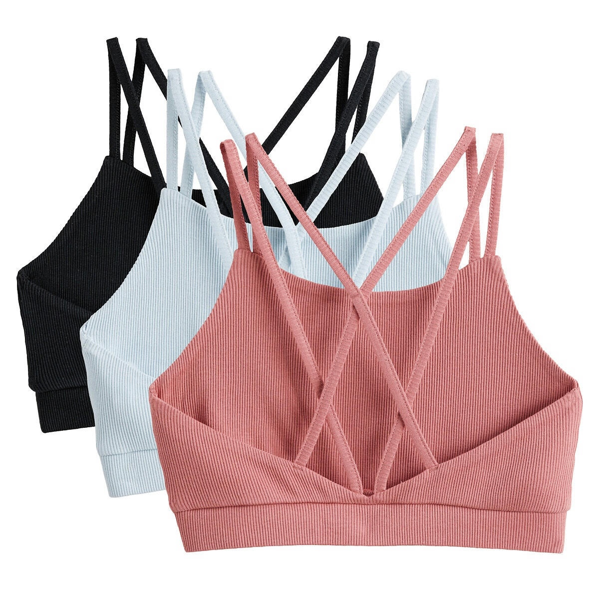Lot de 3 brassières en coton