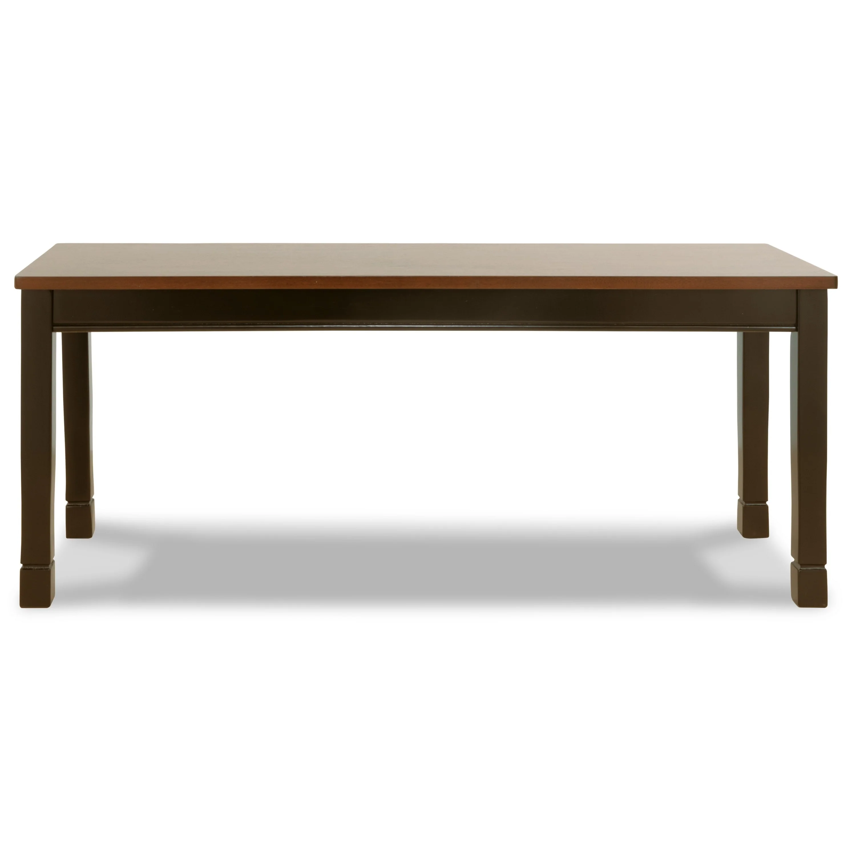 Vilo Dining Bench, 42 Inch, Rich Brown Wood Seat, Black Tapered Legs