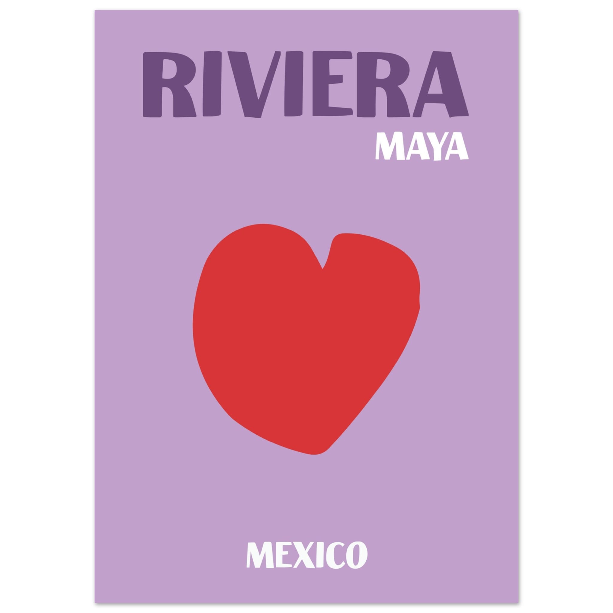 Artfulprints Poster Mexico - Riviera Maya  - 50x70 cm - Paars