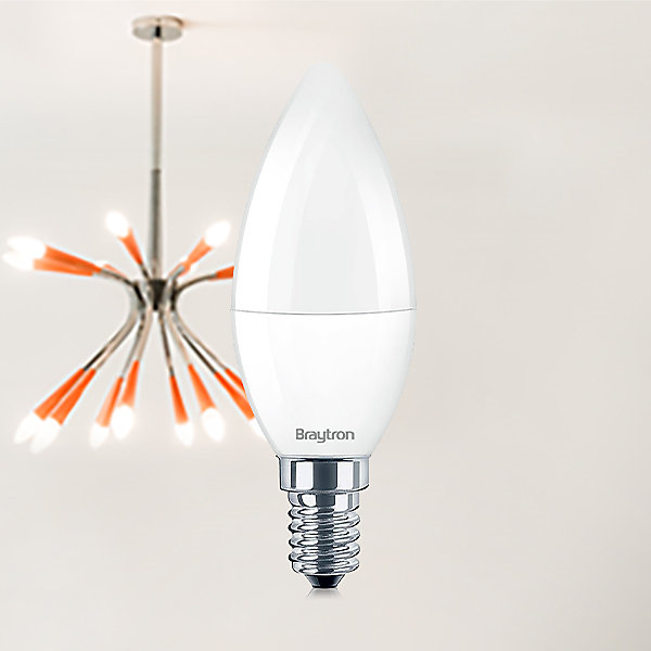 Lot de 50 ampoules LED flamme 5W (Eq. 35W) E14 4000K