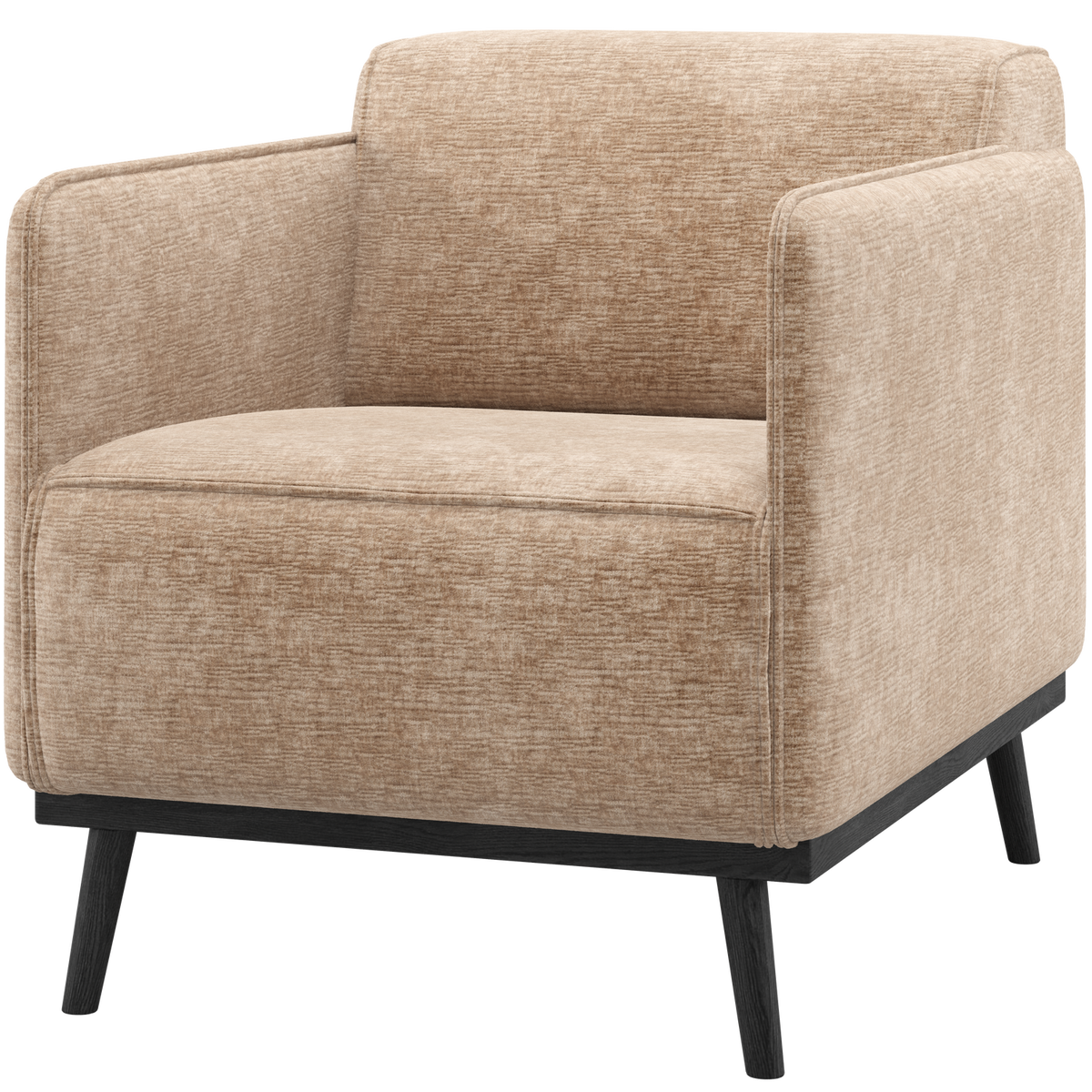 WOOOD fauteuil met arm Statement - Chenille - Velvet Perzik Roze - 77x72x93