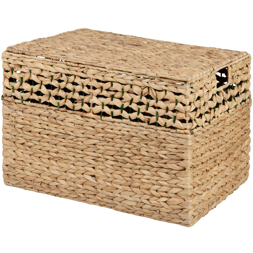 - Malle en jacinthe d'eau beige chiné