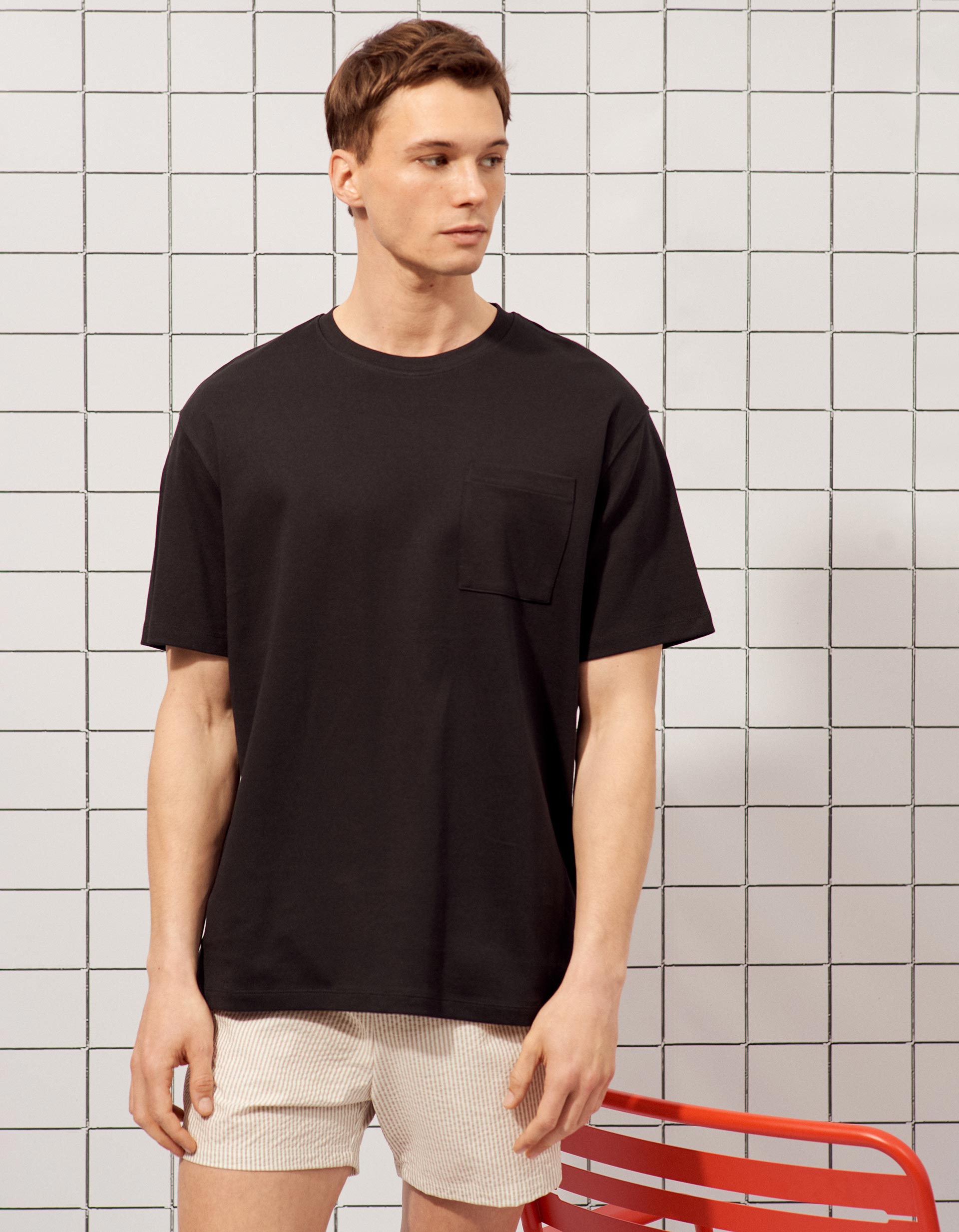 T-shirt, Homem, Preto