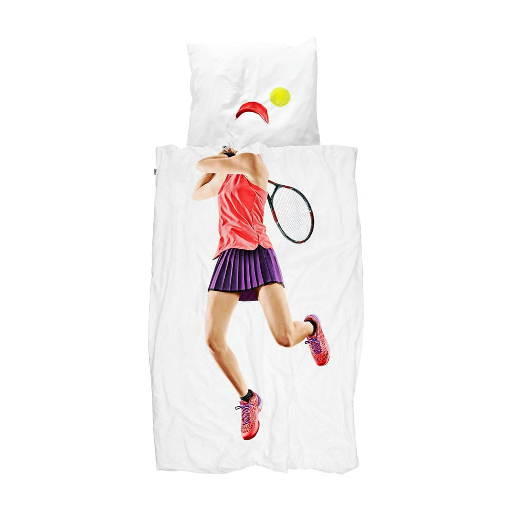 - Parure de lit Tennis Pro Light - 1 personne 140x200 cm blanc
