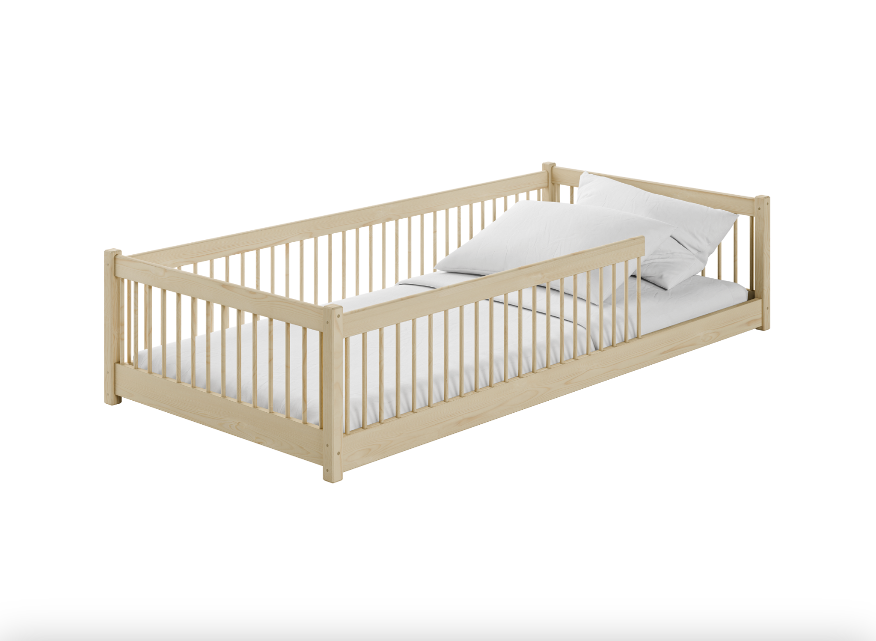 Sosnowe łóżko podłogowe montessori PEDRO 90x200