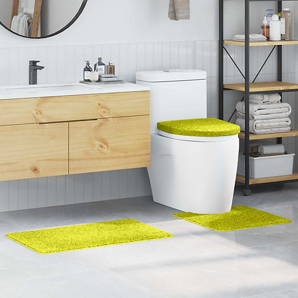 Ensemble de tapis de bain antidérapants 3 pcs Vert PP vidaXL