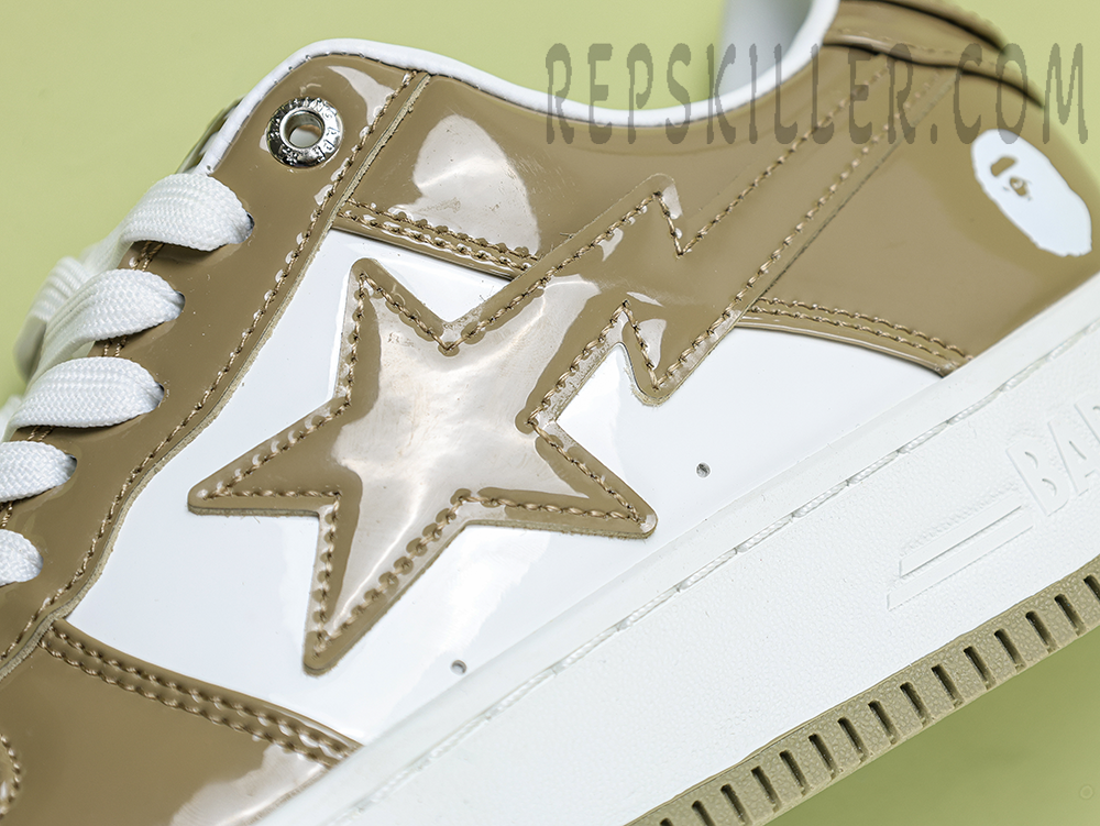 A BATHING APE BapeSta Brown Patent Low Sneakers