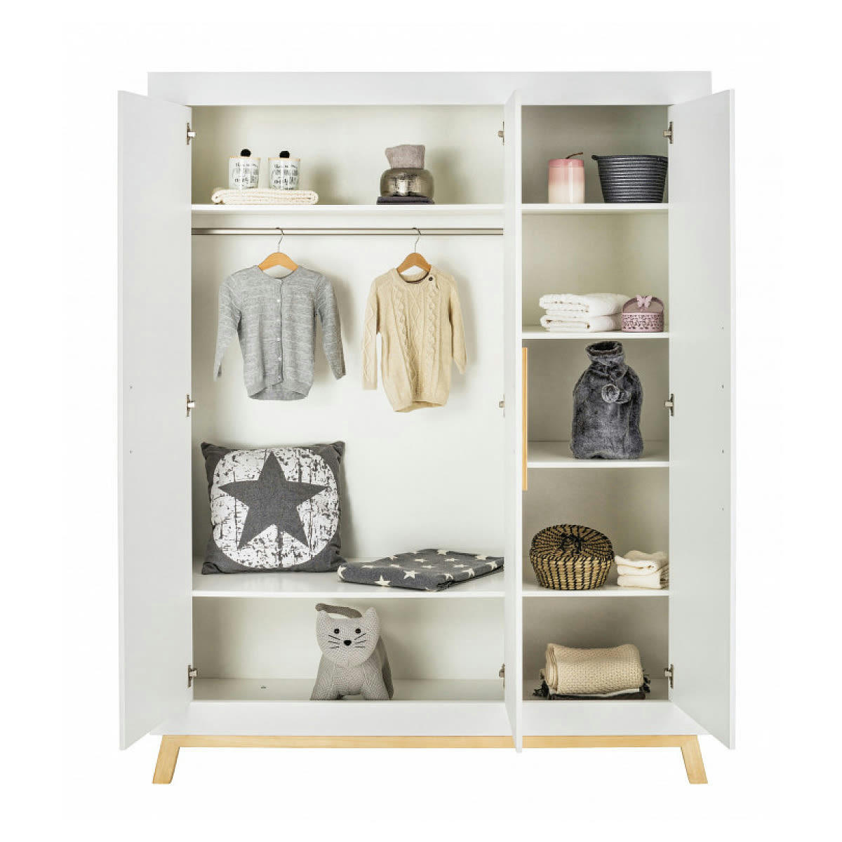 MIAMI - Armoire enfant 3 portes blanc