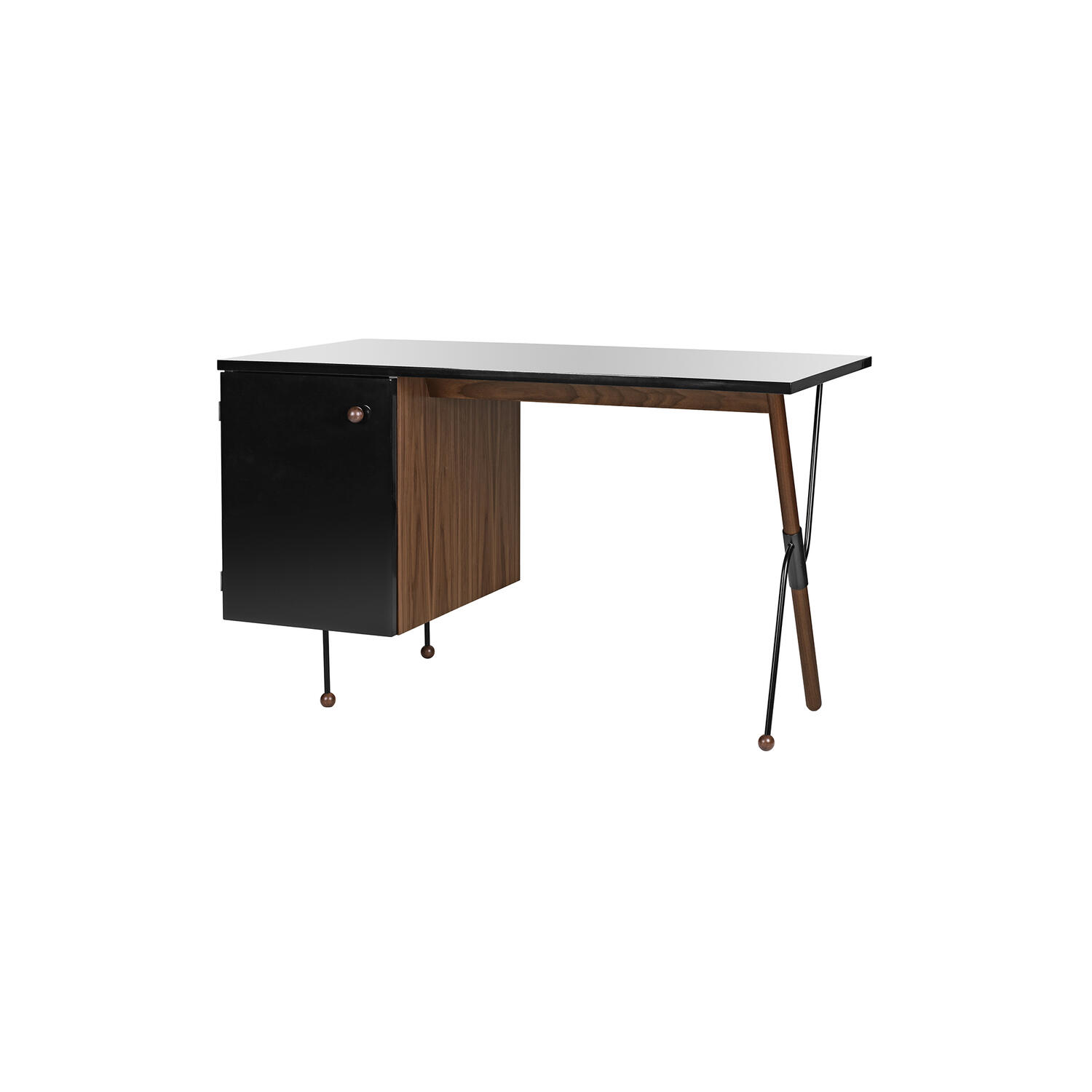 62 Desk, walnut/black