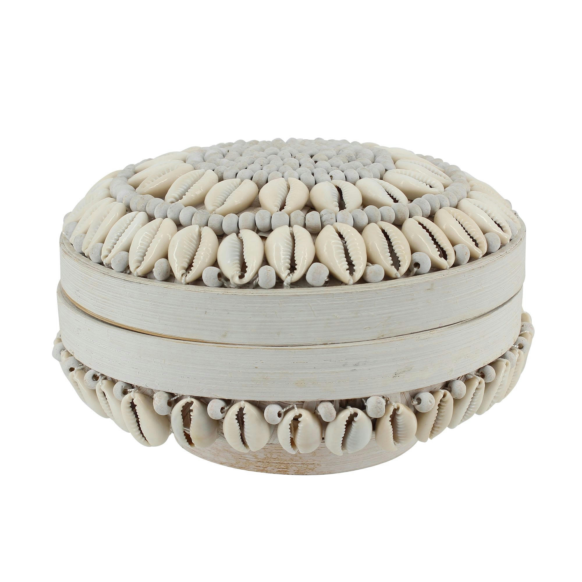 KOLOA - Boîte en bambou et coquillages blancs