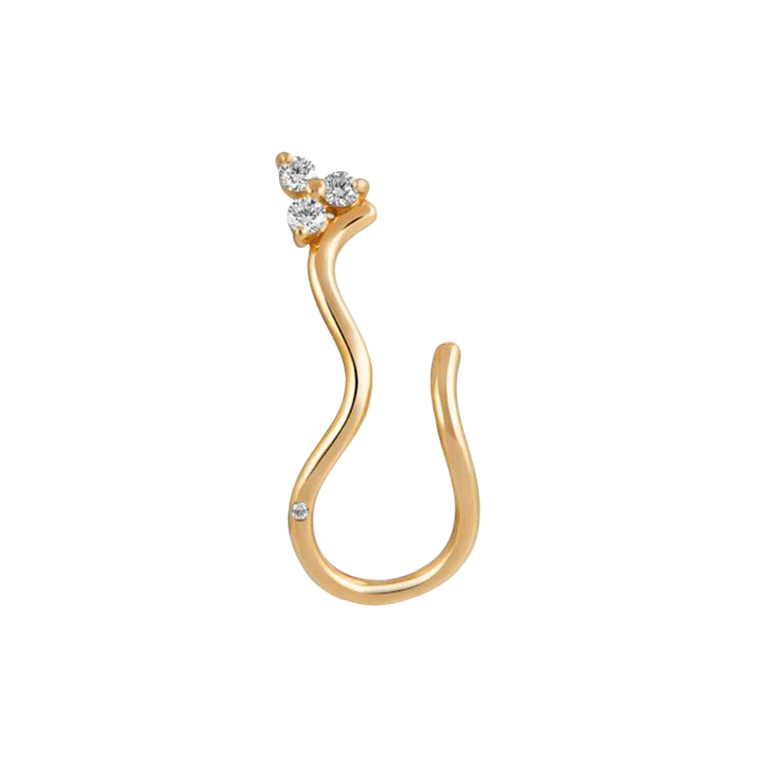 Fryd Wave diamant ørestik Højre, guld/diamant