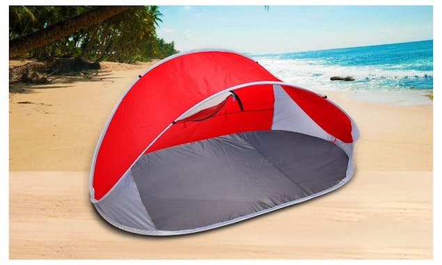 NNEDPE Pop Up Red Camping Tent Beach Portable Hiking Sun Shade Shelter