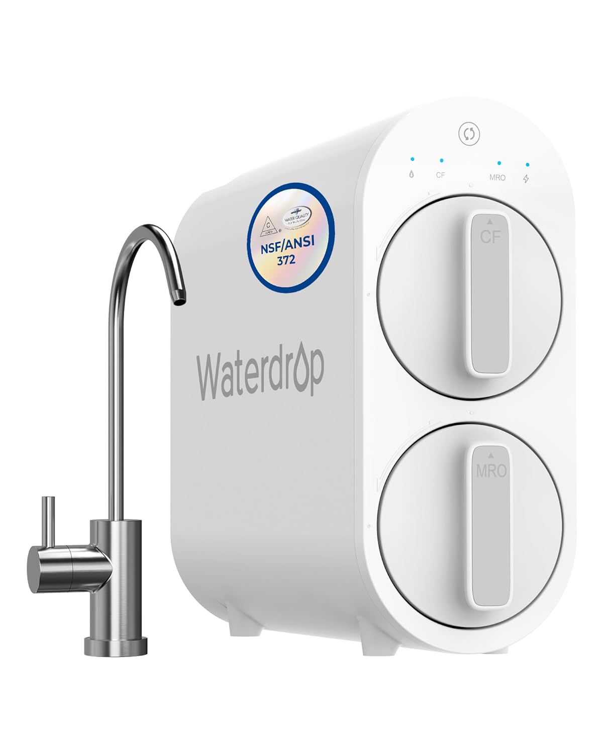 Waterdrop G2 Reverse Osmosis System, 7 Stage Tankless RO Water Filter System, Under Sink Water Filtration System, 400 GPD, 1:1 Pure to Drain, Reduces TDS, FCC Listed, USA Tech