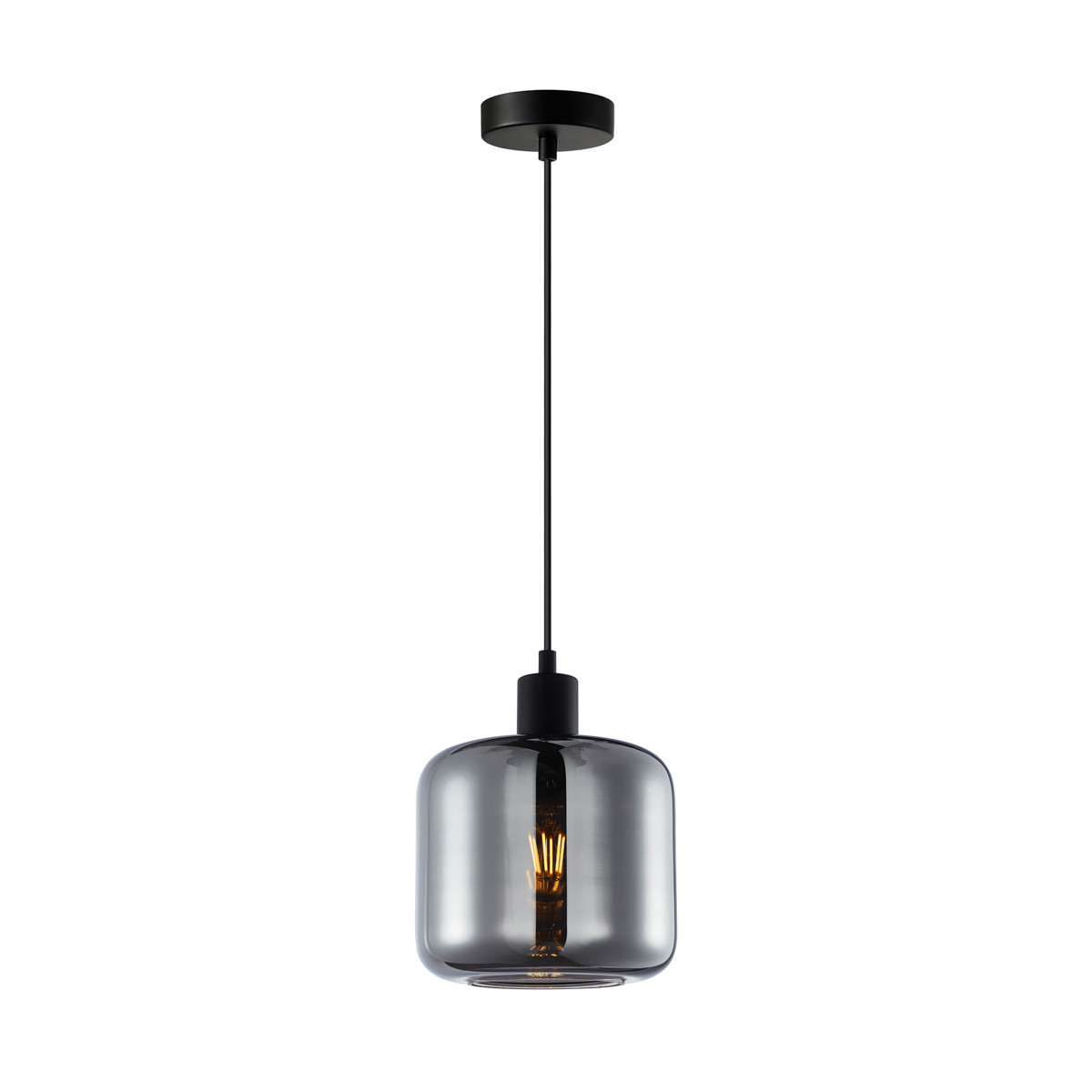 Lampa wisząca czarna-dymiona MALUNA 1xE27x40W wym: 102,5x18x18 cm Italux