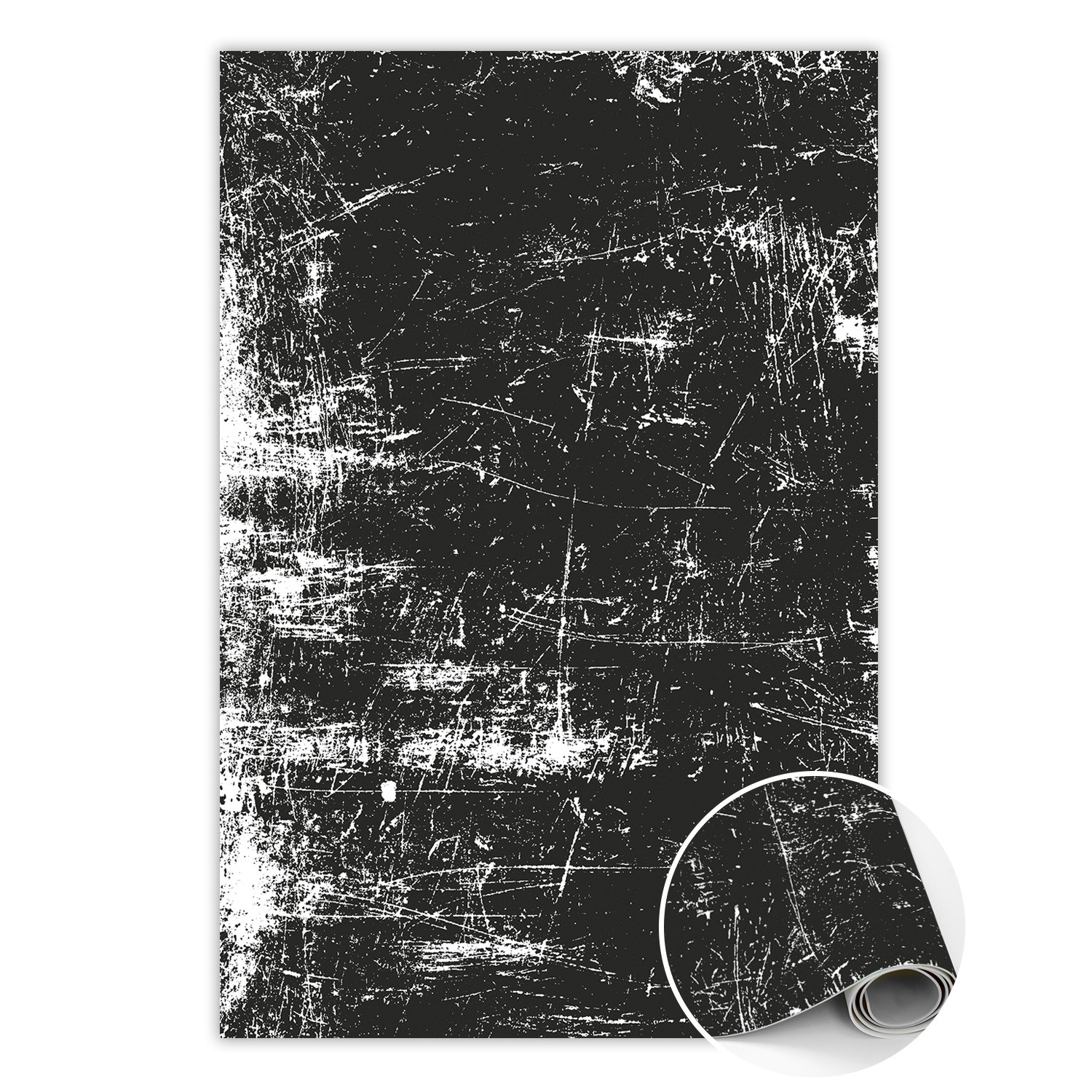Modny dywan winylowy Czarny porysowany beton 60 x 90 cm