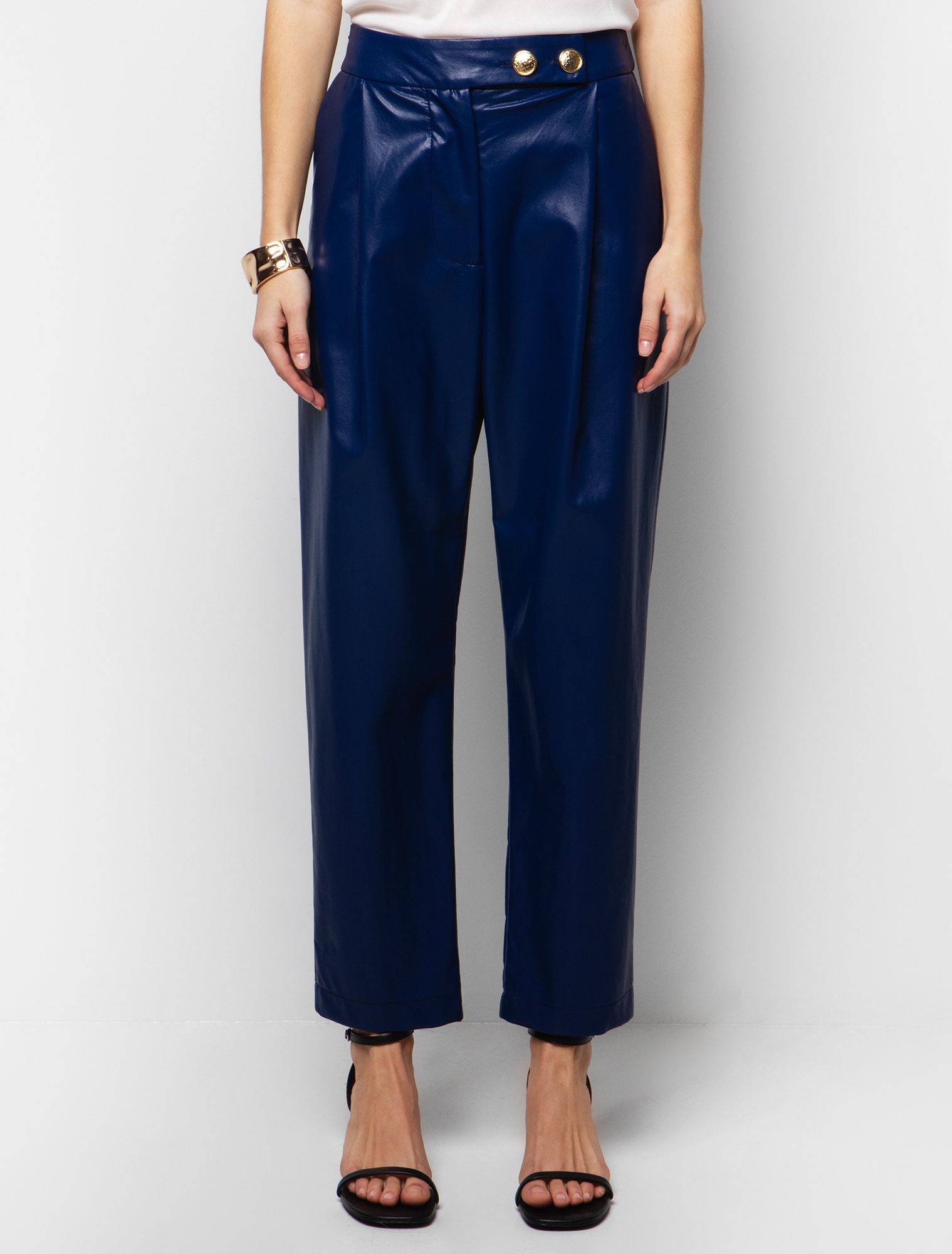 Δερματίνη παντελόνι με πιέτες