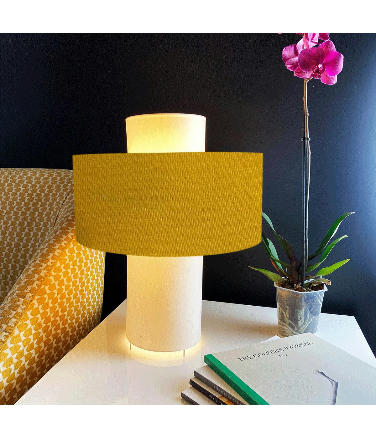 EMILIO - Lampe Emilio jaune moutarde D35 cm D: 35 x H: 45