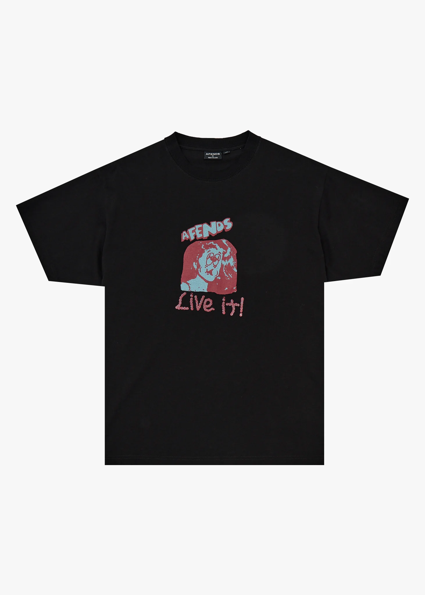 AFENDS Mens Live It - Boxy Tee - Black