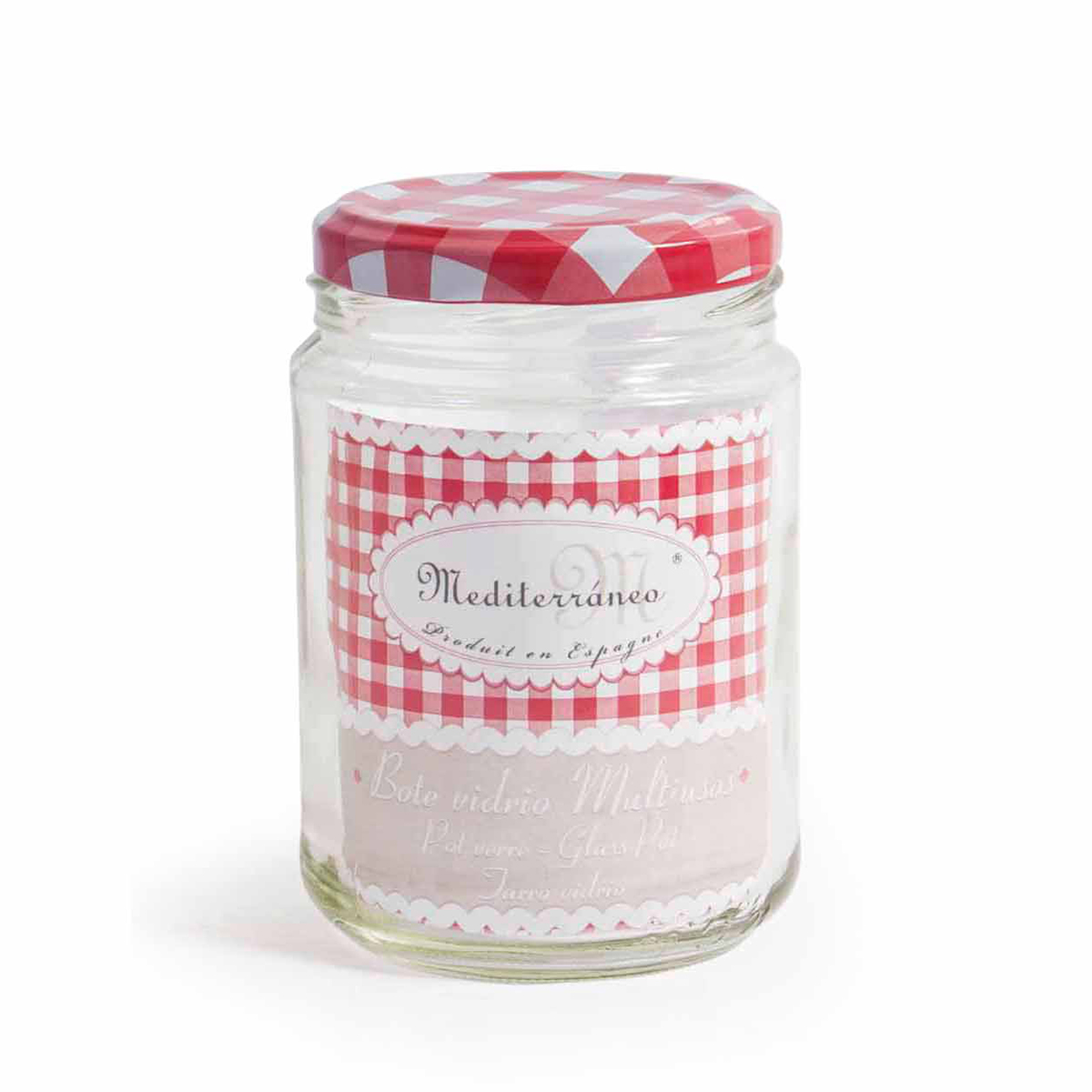 Frasco de vidro com tampa decorada 450ml