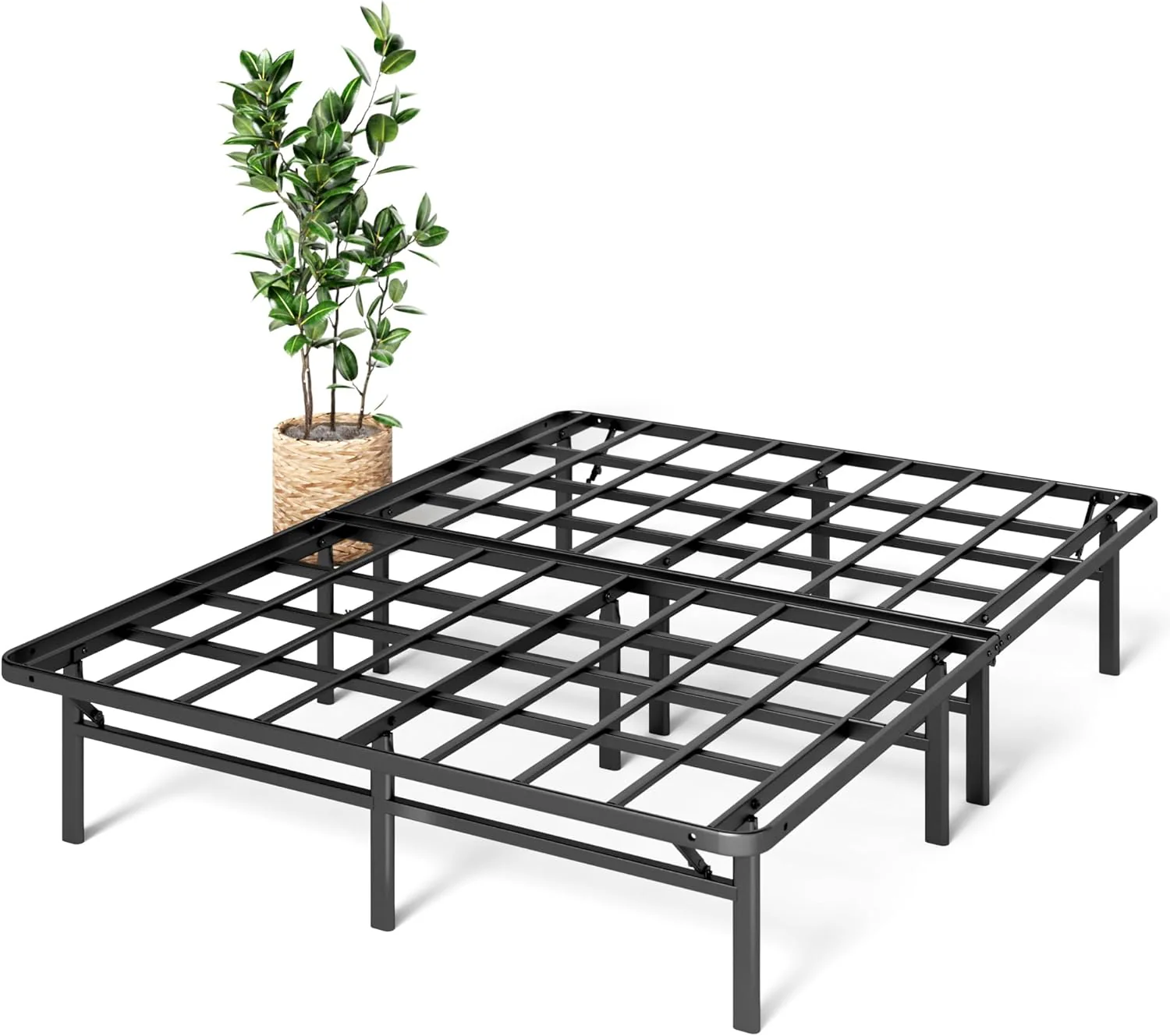 Queen Bed Frame - 14 in SmartBase Elite Metal Bed Frame with Steel Slat Support, Box Spring Replacement, Tool-Free Assembly - Super Heavy Duty Platform Bed Frame with Underbed Storage Space, Queen Size(Full/Elite/Foundation)