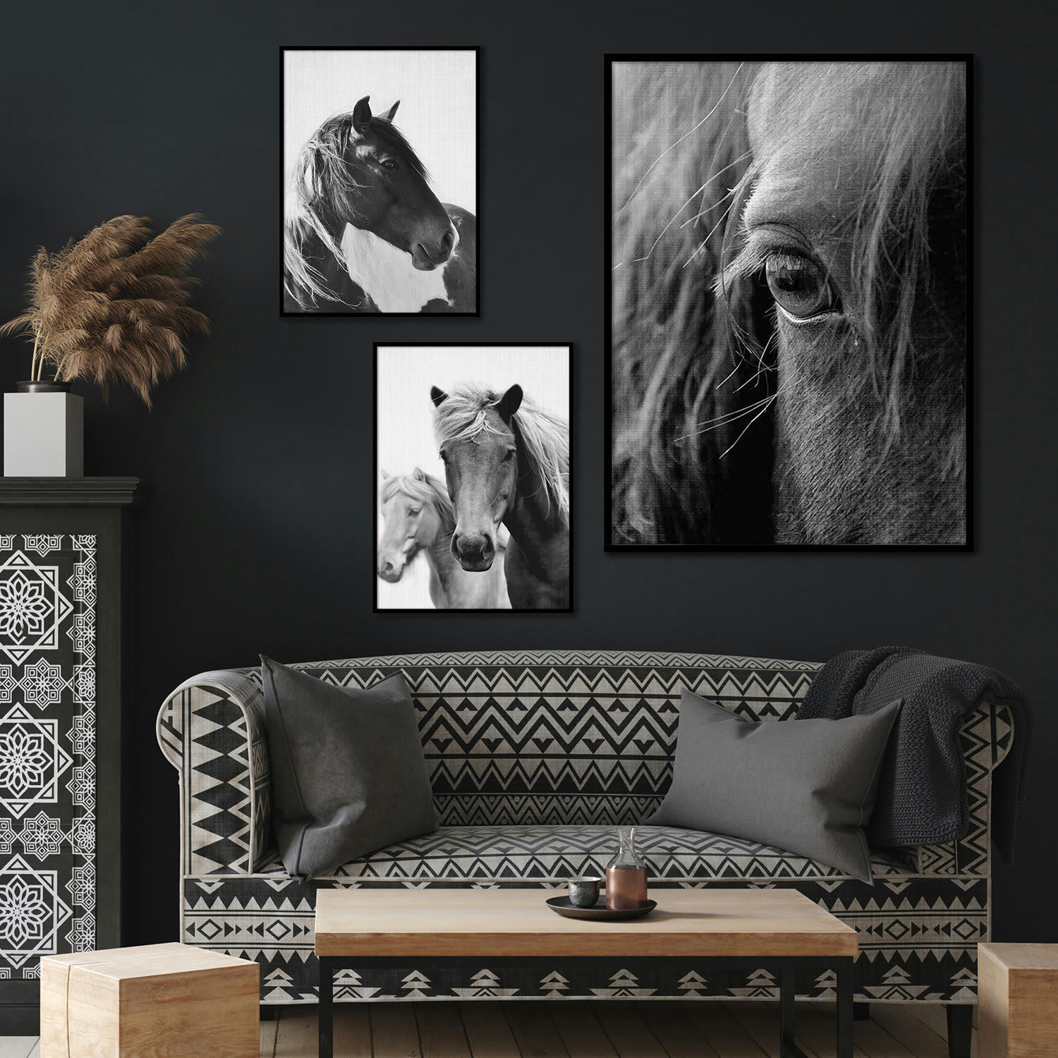 DÉCORATION MURALE - Décoration murale avec cadre en noir - Animaux