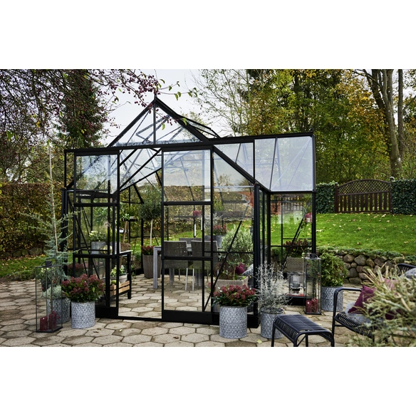 Gewächshaus »Garden Room«, schwarz, Aluminium/Sicherheitsglas